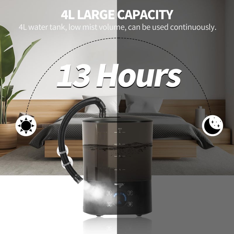 WACOOL TERRA WACOOL Reptile Fogger Mister 4L No-Leak Top-Fill Water Humidifier - Digital Timer Terrarium Fogger with Adjustable Fog Volume and Silent Operation for Snake/Gecko/Gecko Tanks - Image 4